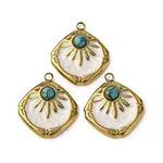 304 Stainless Steel White Enamel Pendants