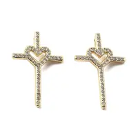 Brass Micro Pave Cubic Zirconia Pendants