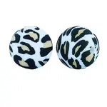 Silicone Beads Loose Silicone Beads Kit Leopard Print Silicone Beads for Keychain Making Bracelet Necklace