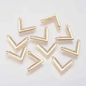 Brass Micro Pave Cubic Zirconia Charms