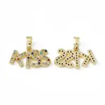 Brass Micro Pave Cubic Zirconia Pendants
