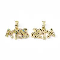 Brass Micro Pave Cubic Zirconia Pendants