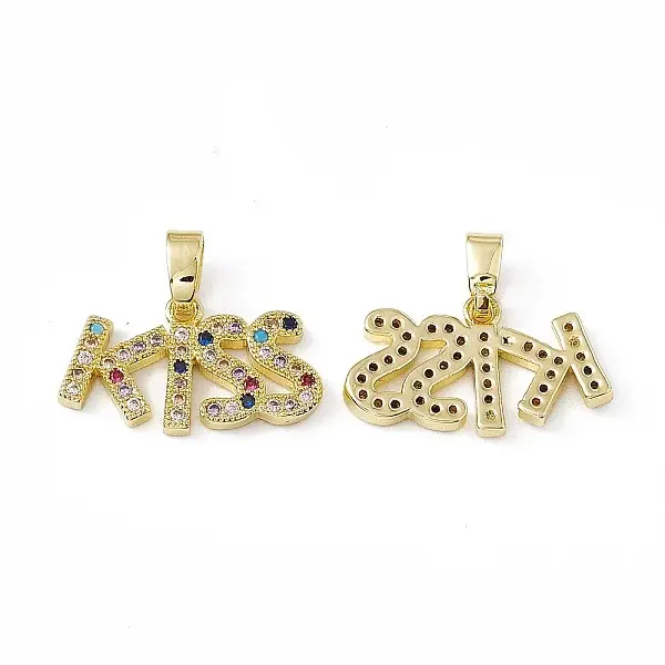 Brass Micro Pave Cubic Zirconia Pendants