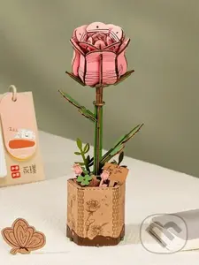 NiXiM Dřevěné 3D puzzle/Růžová růže - puzzle z kategorie 3D puzzle