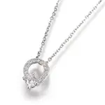 Brass Micro Pave Clear Cubic Zirconia Pendant Necklaces