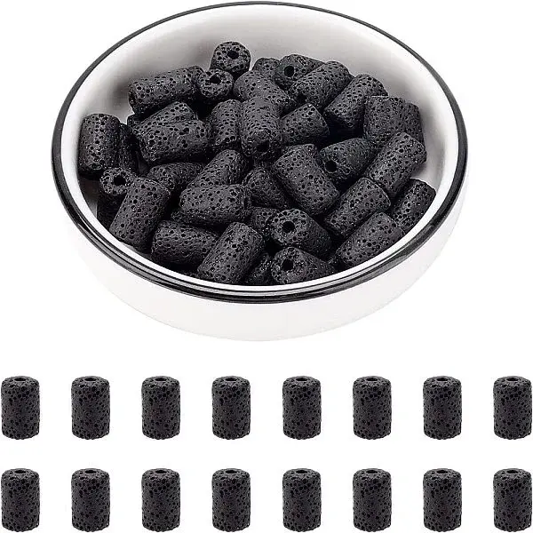 2 Strands Natural Lava Rock Beads Strands
