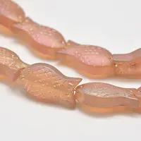 Frosted Electroplate Glass Fish Beads Strands