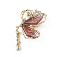 Resin Butterfly Brooch Pin with Crystal Rhinestone