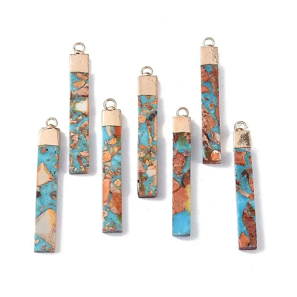 Dyed Synthetic Imperial Jasper Pendants
