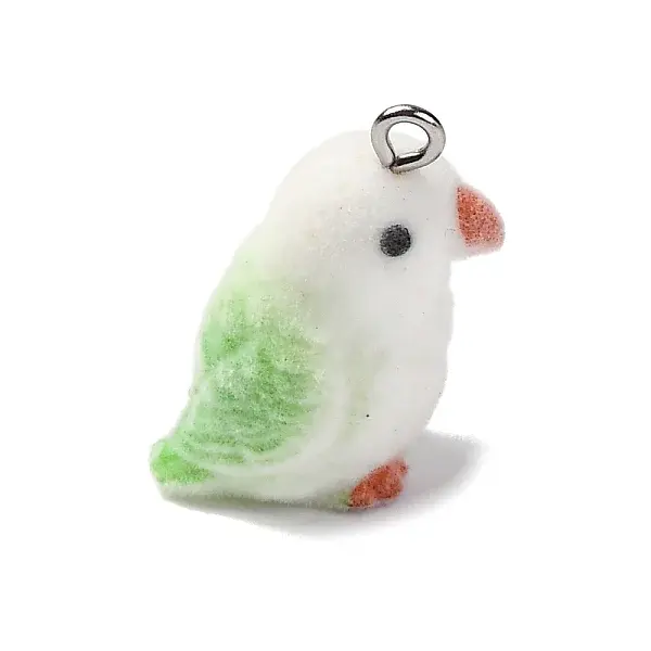 Flocky Resin Pendants