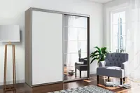 Šatní skříň Ska A21 Barva korpusu: Dub - sonoma, Rozměry: 200 cm, Dveře: Bílé