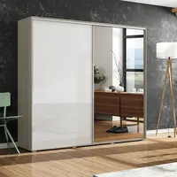 Šatní skříň Ska A7 Barva korpusu: Dub - sonoma, Rozměry: 230 cm, Dveře: Bílý lesk