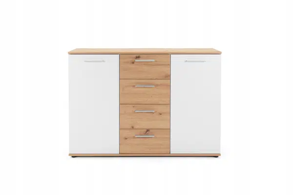 Komoda Justus 2 Barva korpusu: Bílá + Dub artisan