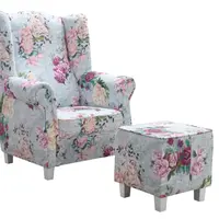 Křeslo As s taburetem Rose 3995/102 Provedení: Křeslo + taburet, Nožičky: Rustikál, látka: Rosa 3995/102