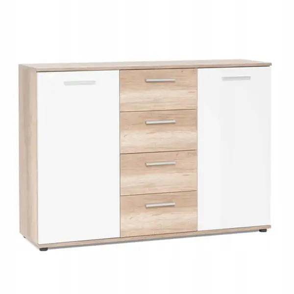 Komoda Justus 2 Barva korpusu: Bílá + Country grey