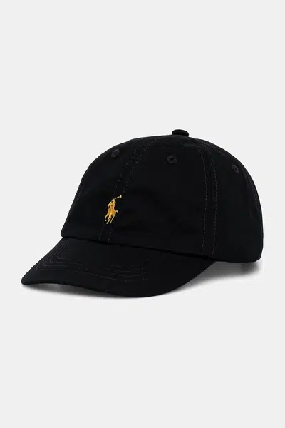 Dětská bavlněná kšiltovka Polo Ralph Lauren černá barva, 322785653075