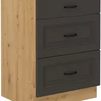 Spodní skříňka Stilo 60 D 3S BB - Premium Box Barva korpusu: Dub artisan, Barva dvířek: Grafit