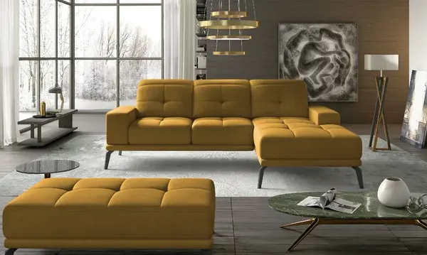 Sedací sestava Torrense - sedací souprava + taburet Provedení: Pravá varianta, látka: Riviera 41