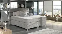 Boxspring Amadeo Rozměr: 160 x 200 cm, látka: Berlin  01, Varianta: S LED osvětlení