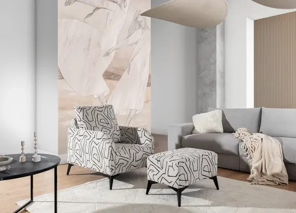 Křeslo Figaro Nožičky: Nožičky kovové - chrom, látka: Cloud 3