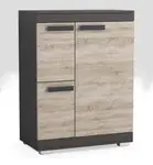 Komoda P10 Barva korpusu: Dub - sonoma, Lišta: Bílá, Barva dvířek: Lancelot