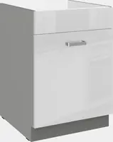 Spodní skříňka 60 ZL 1S BB - Premium Box Barva korpusu: Šedá, Barva dvířek: Šedý lesk (Šedá)