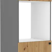 Vysoká skříňka na vestavnou troubu Ava 60 DP-215 2F Barva korpusu: Antracit, Barva dvířek: Dub Artisan