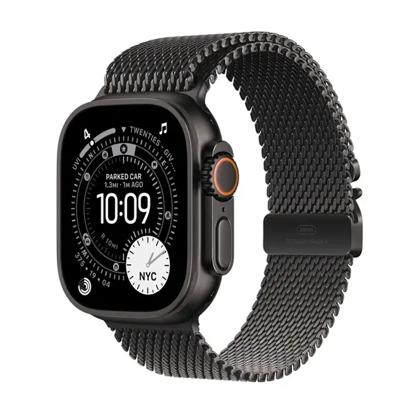 Apple Watch Ultra 3 - 49mm Milanese Loop černě titanové S