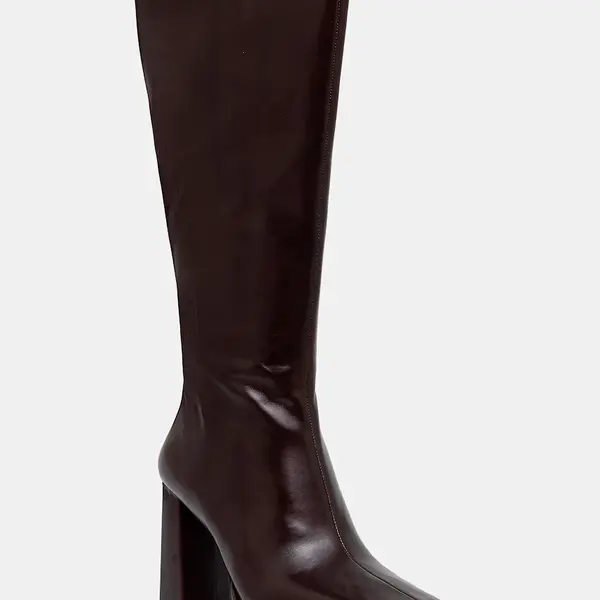 Kožené kozačky Jeffrey Campbell Maximal dámské, hnědá barva, na podpatku, JC-852-1-7