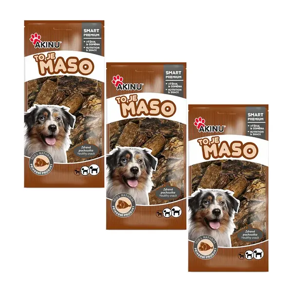 Akinu Sušené plíce pamlsek pro psy 3 x 300 g