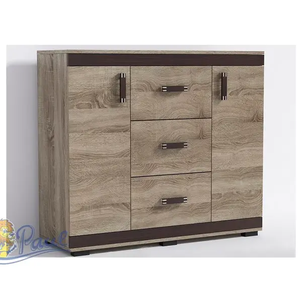 Komoda P13 140cm Barva korpusu: Dub - canyon, Lišta: Trufla, Barva dvířek: Lancelot