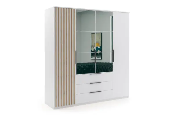 Šatní skříň Sorento Barva korpusu: Bílá, Rozměry: 200 cm