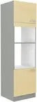 Vysoká skříňka pro vestavnou a mikrovlnou troubu 60 DPM-210 2F Barva korpusu: Šedá, Barva dvířek: Krémový lesk (Karmen)