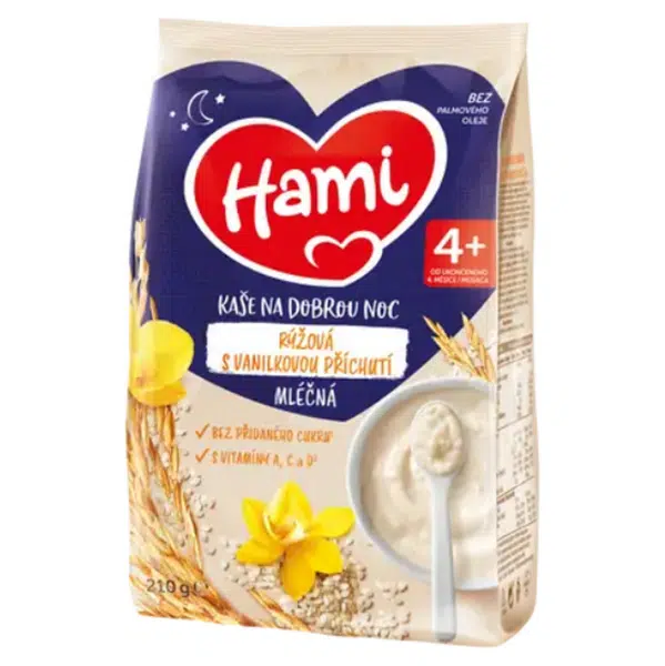 HAMI DN Mléčná kaše rýžová s vanilkovou příchutí 6m+ 210 g