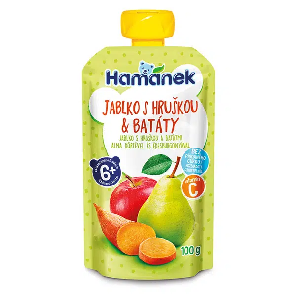 HAMÁNEK Jablko s hruškou a batáty 6m+ 100 g