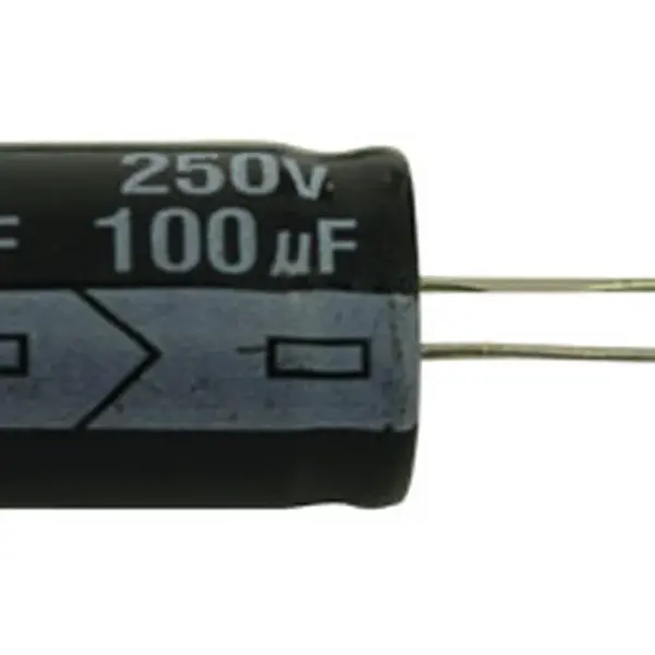 Kondenzátor elektrolytický 100M/250V 16x30-7.5  105*C  rad.C