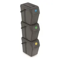 Koš na tříděný odpad SORTIBOX II 3x25l šedý kámen