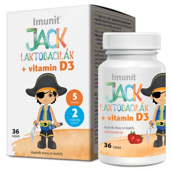 IMUNIT Laktobacily Jack Laktobacilák + vitamín D3 36 tablet