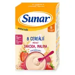 SUNAR Mléčná kaše 8 cereálií jahoda malina 8m+ 210 g