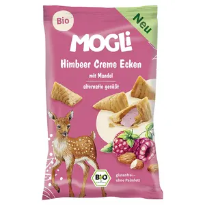 MOGLI Plněné malinové taštičky 3r+ BIO 30 g