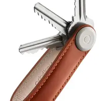 Klíčenka Orbitkey Leather Cognac with Tan Stitching