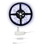 LED světelný pás s testrem, 5m, sada s 12V adaptérem, 4,8W/m, IP65, studená bílá WM50-65T