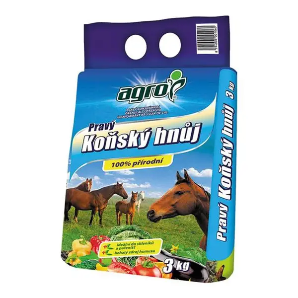 Pravý koňský hnůj AGRO 3kg