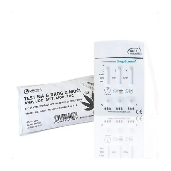 IVD BIOTECH Test na 5 drog (AMP, COC, MET, MOR, THC) z moči 1 kus