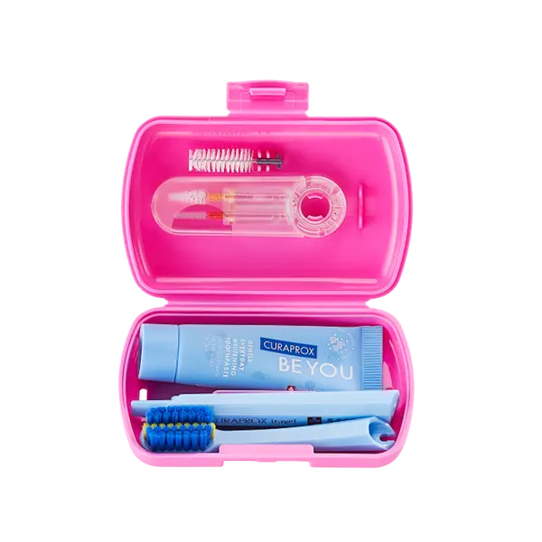 CURAPROX Travel set ORTHO růžový 1 kus