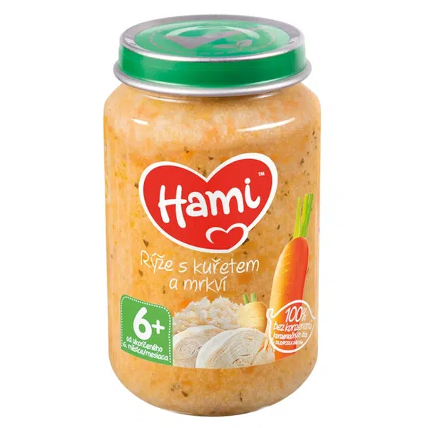 HAMI Rýže s kuřecím masem a mrkví od 6.měsíce 200 g