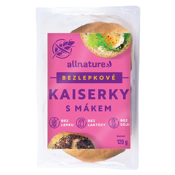 ALLNATURE Bezlepkové kaiserky s mákem 120 g