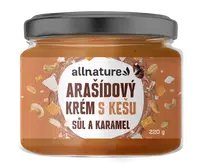 ALLNATURE Arašídový krém s kešu, solí a karamelem 220 g