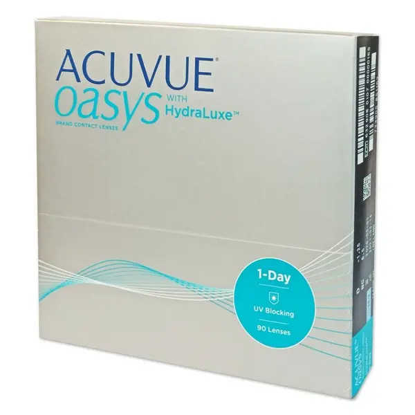 JOHNSON Acuvue Oasys with HydraLuxe jednodenní 90 čoček, Počet dioptrií: -0,75, Průměr: 14,3, Zakřivení: 8,5, Počet kusů v balení: 90 ks