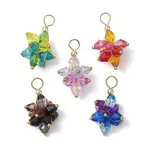 5Pcs Flower Acrylic Pendants